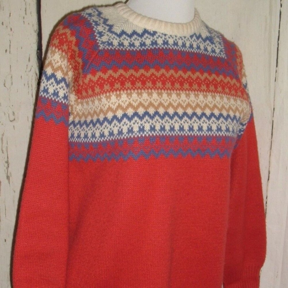 Vintage Sweater Dress Tigi-Wear Italy M Chevron